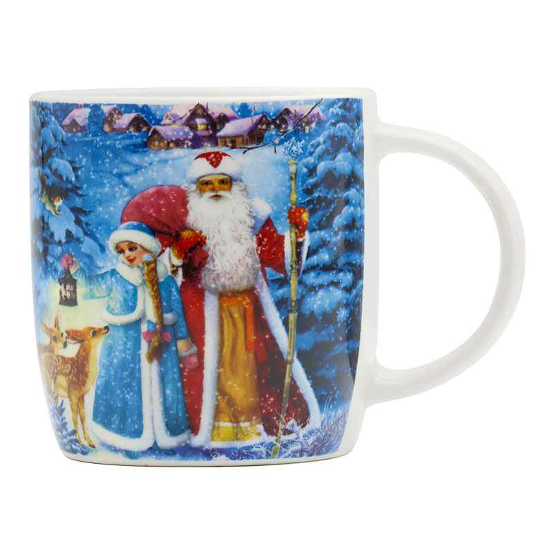 圣诞节杯子礼品陶瓷杯圣诞老人卡通马克杯带勺手柄套装热款创意杯详情3