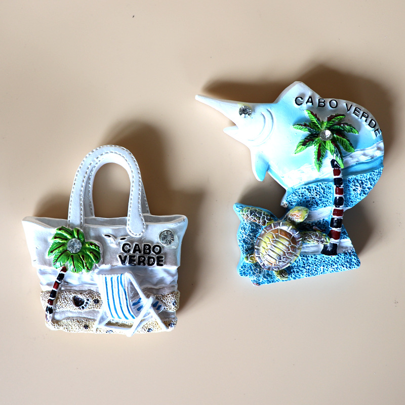 厂家现货 非洲佛得角树脂冰箱贴海洋沙滩建筑景点旅游纪念品磁贴批发详情5