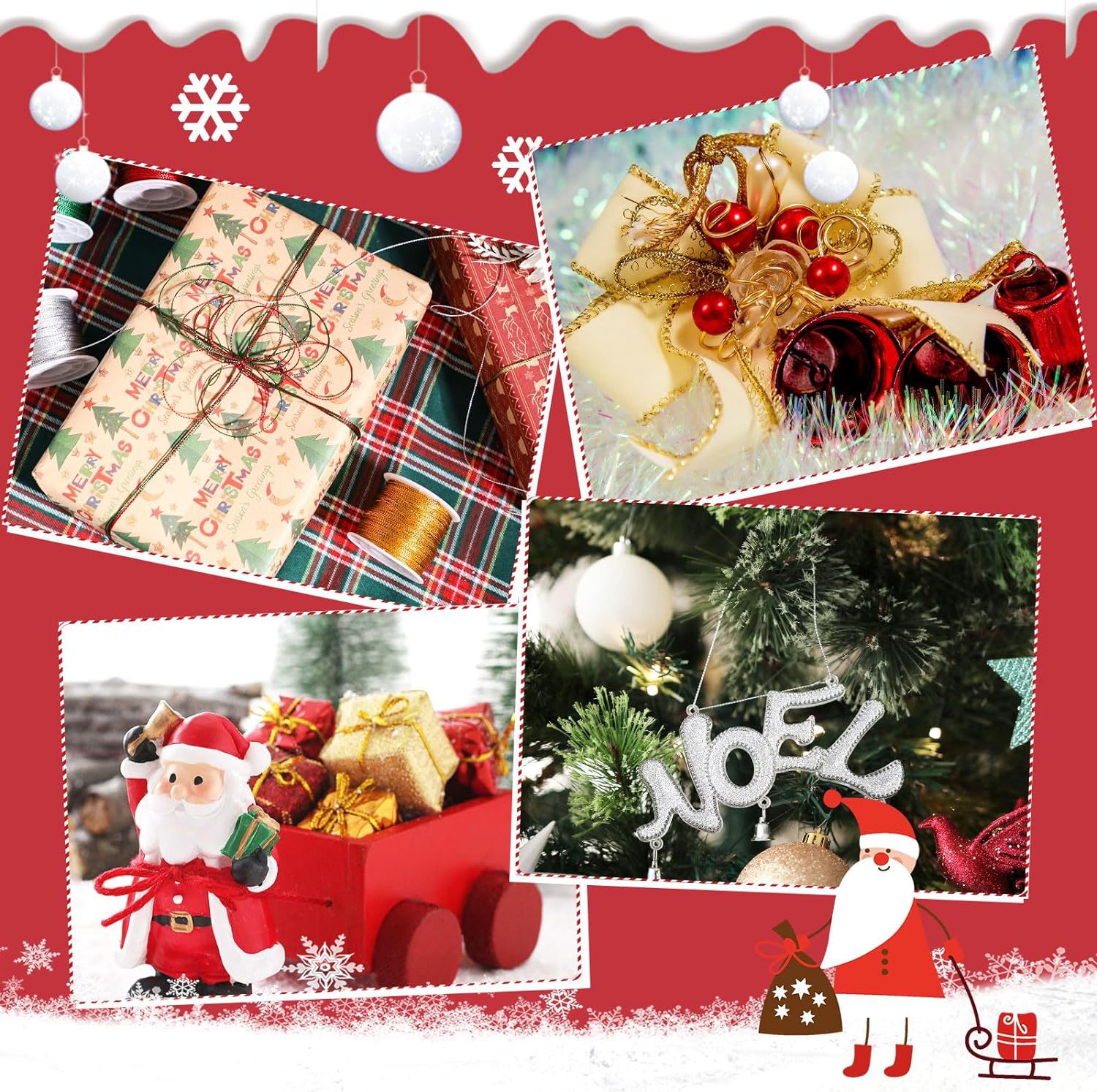 Gold wire tag rope, 8-strand gold and silver wire, Christmas craft rope, gift packaging line, DIY jewelry line, 100 meters per roll pic 5