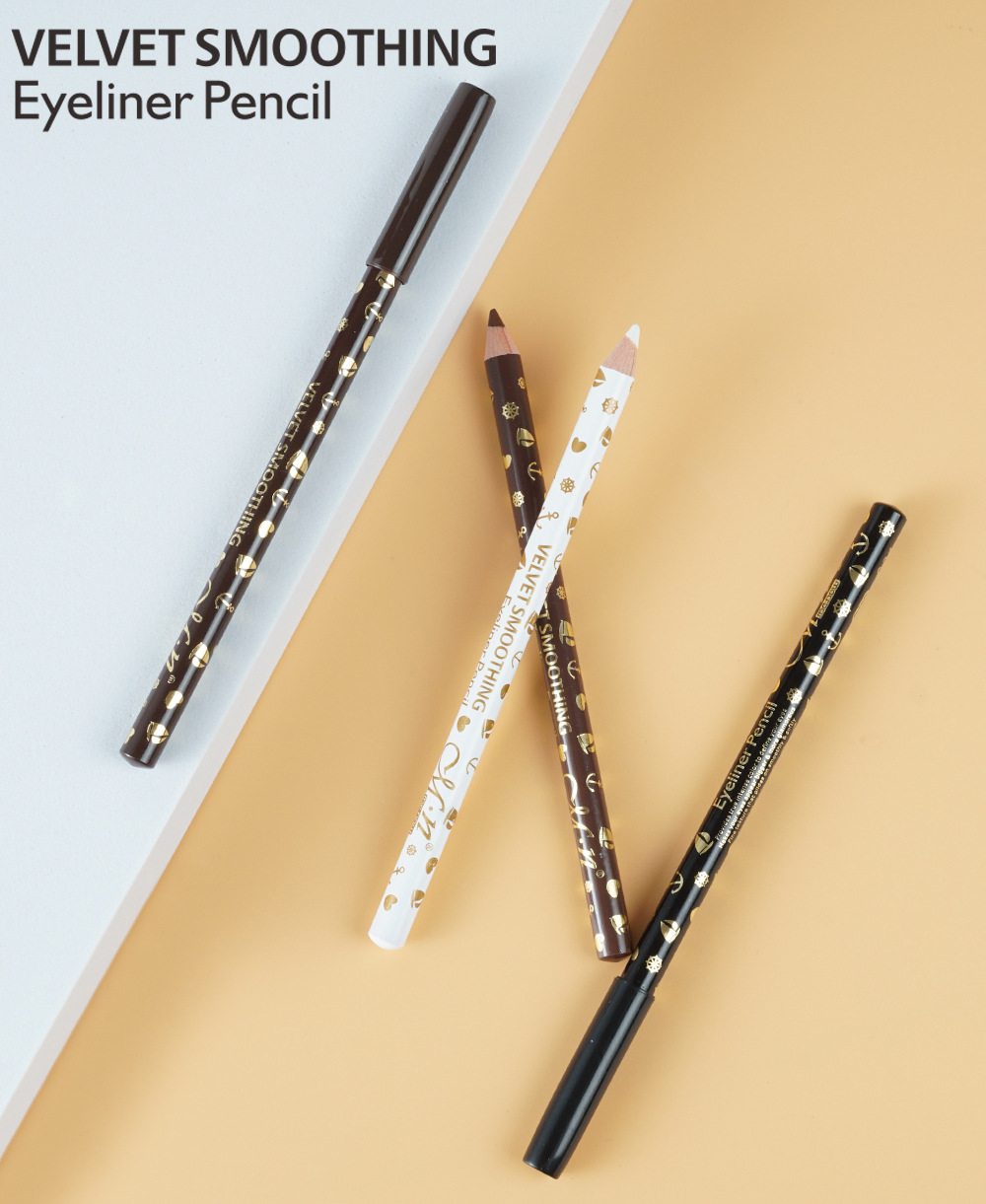 Meno matte, natural, easy to color, long-lasting waterproof, 13.5cm multi-color wooden hard head eyeliner, pencil + pen holder pic 13