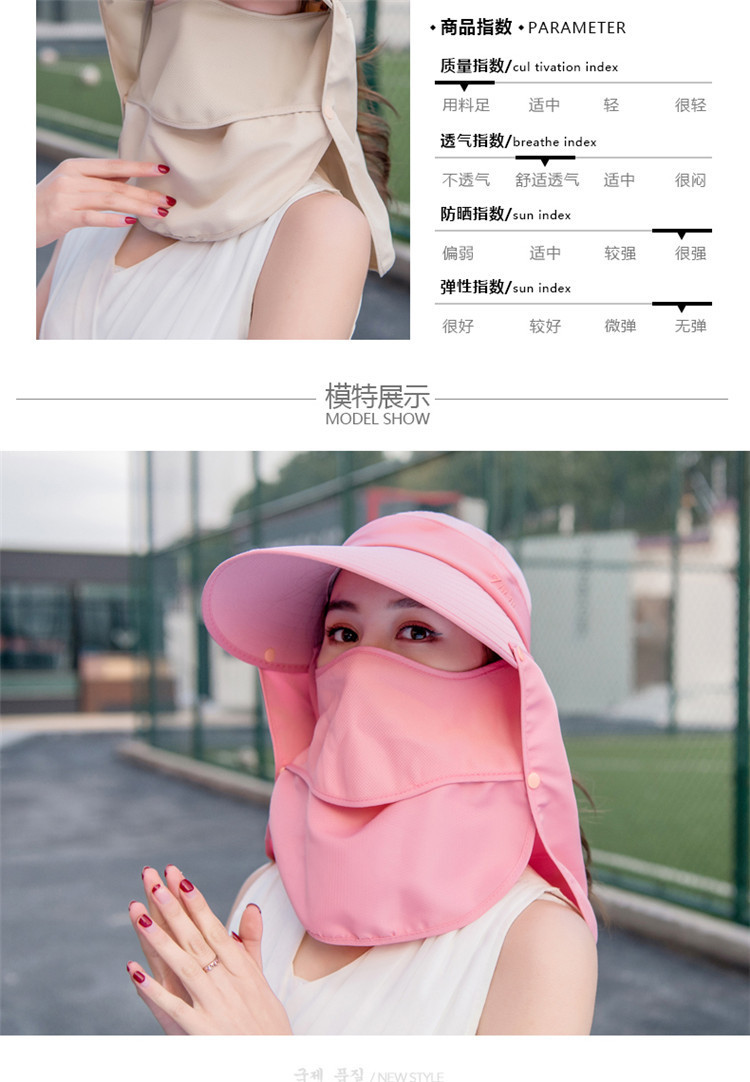 多功能可拆卸遮阳帽子女士夏季大沿防晒沙滩渔夫帽多种戴法采茶帽详情5