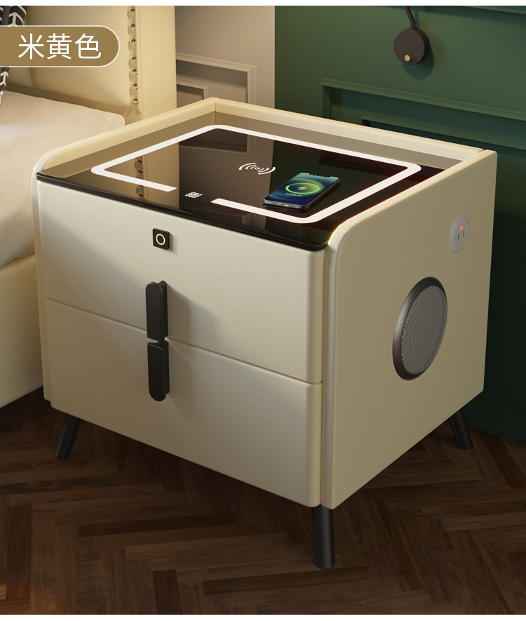 20362  智能床头柜简约现代多功能无线充电床边柜卧室轻奢意式网红储物柜详情15