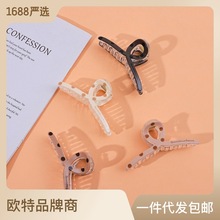 9cm medium-sized clipper flower hair clipper, three-leaf flower headwear, a new trendy diamond-encrusted hair clipper, iridesy acrylic clip pic 6