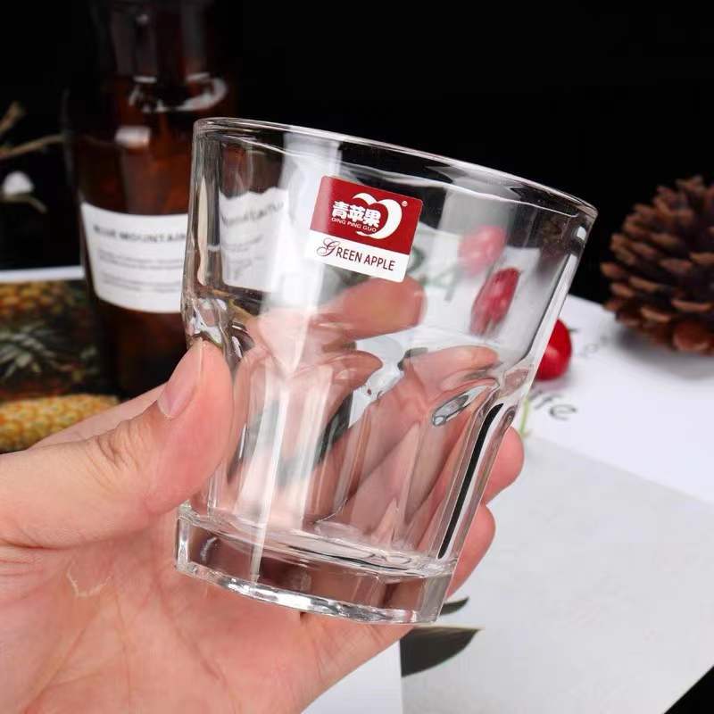 Thickened glass heat-resistant water cup, octagonal household breakfast cup, foreign wine, whisky, spirits, open beverage, juice cup pic 3
