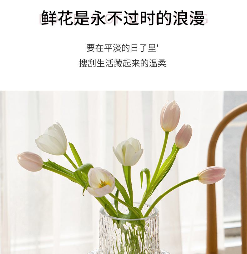 Nordic-style transparent vase dining table, ins feng shui for growing fresh flowers, glass vase for living room decoration, popular online decoration pic 3