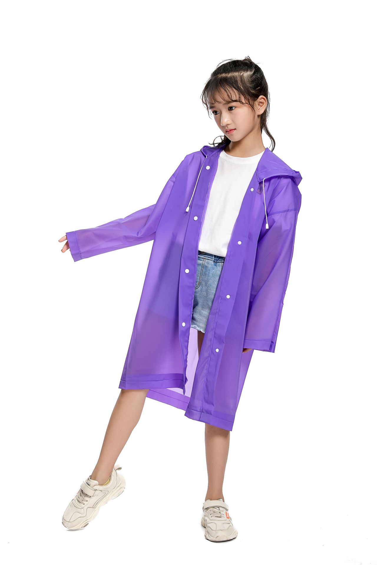 工厂直供儿童雨衣可爱EVA雨衣挡风遮雨户外徒步旅游非一次性雨披详情1