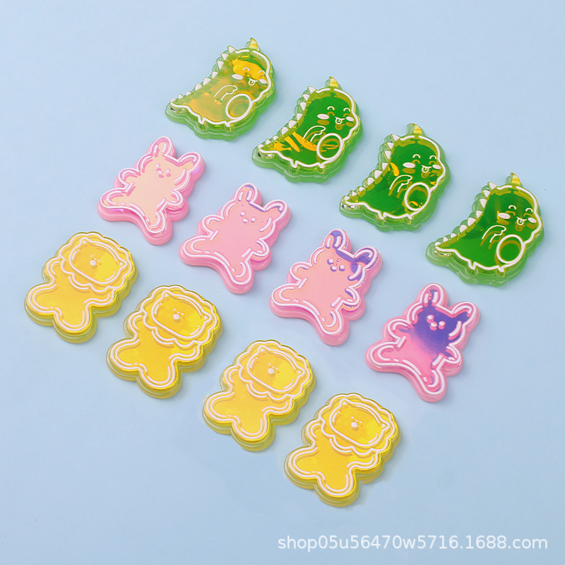 Wholesale of acrylic colorful and cute little animal pieces, handcrafted keychains, hair accessory materials pic 10