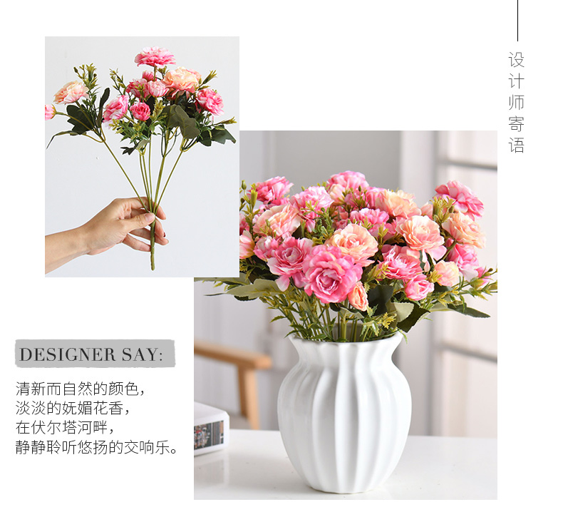 把束杜鹃花山茶花仿真花栅栏假花批发酒店商场超市布置装饰品软装详情3