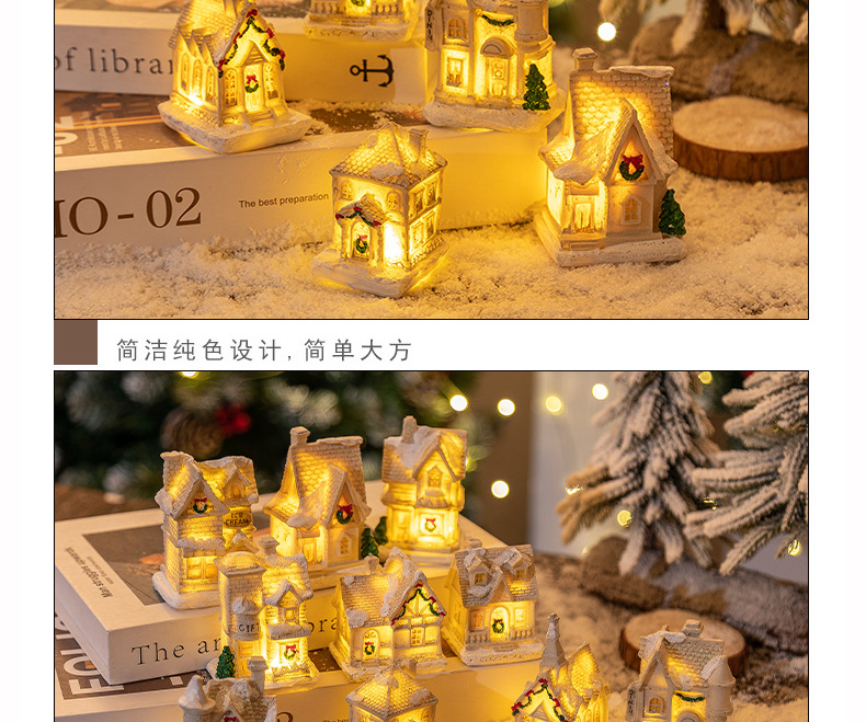 Christmas decorations, Christmas resin small houses, LED illuminated houses, Christmas micro-landscape ornaments, Christmas gifts pic 10