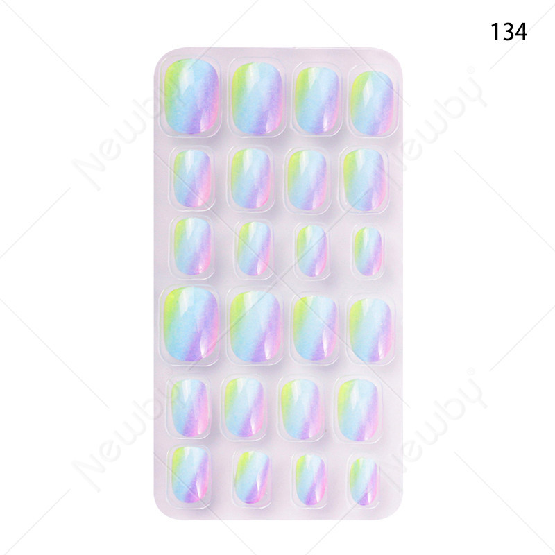 Finished nail sheets for children, 24 pieces of nail patches, cartoon Christmas fake nails, detachable nail stickers with adhesive backing pic 26