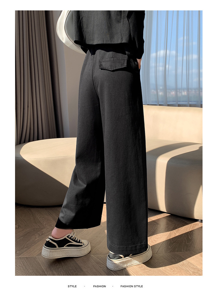 法式八分九分天丝棉阔腿牛仔裤女秋季新款小个子宽松显瘦直筒裤详情62