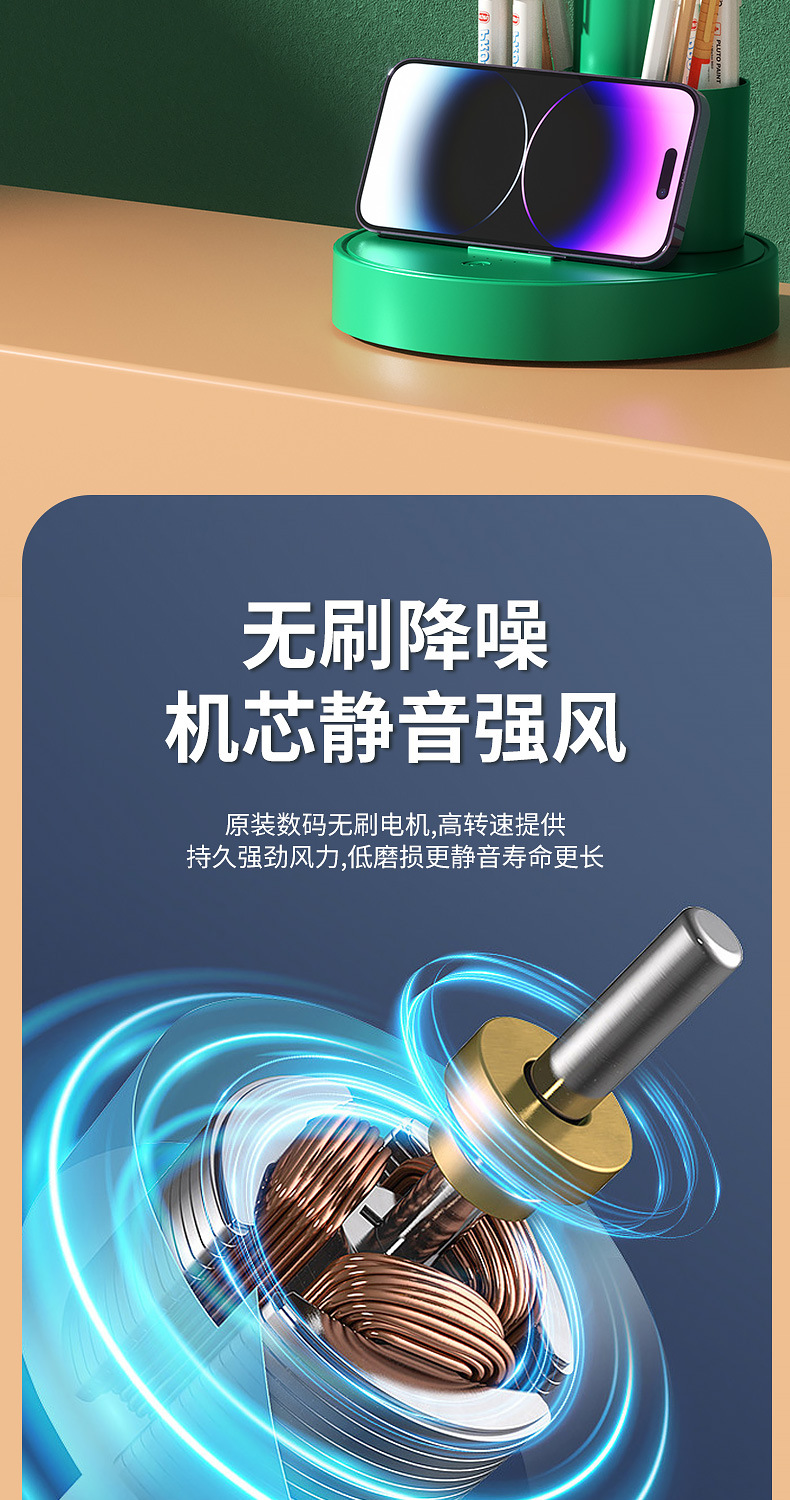 新款户外usb桌面挂壁迷你充电夏季折叠小风扇充插两用便携小电扇详情13