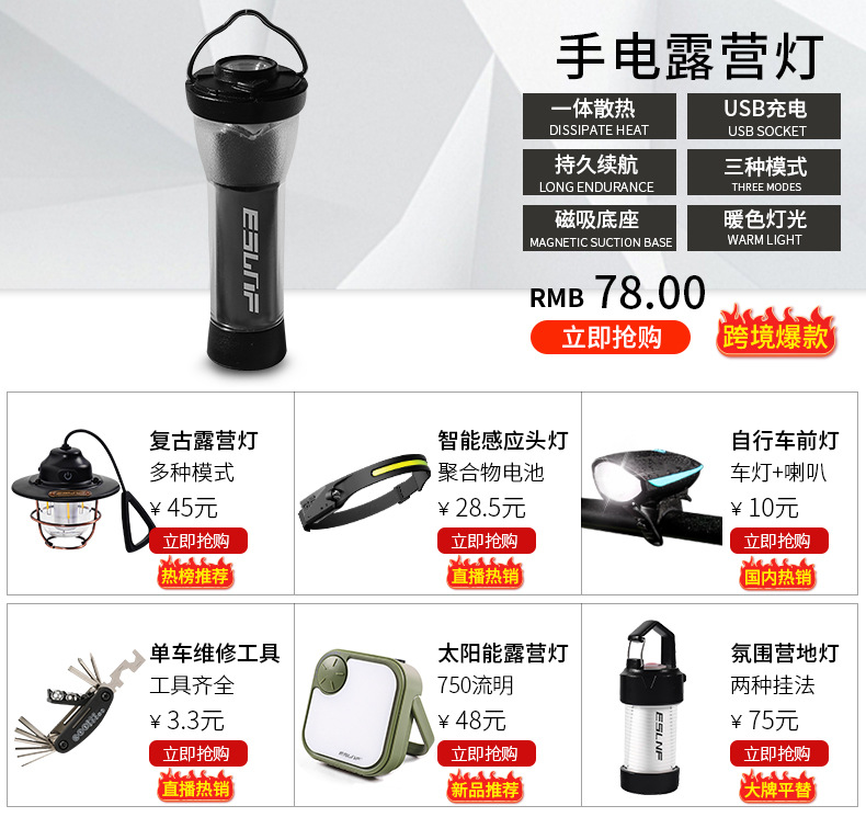 跨境新款挥手感应COB头灯户外骑行灯USB充电夜跑步灯LED强光头灯详情1