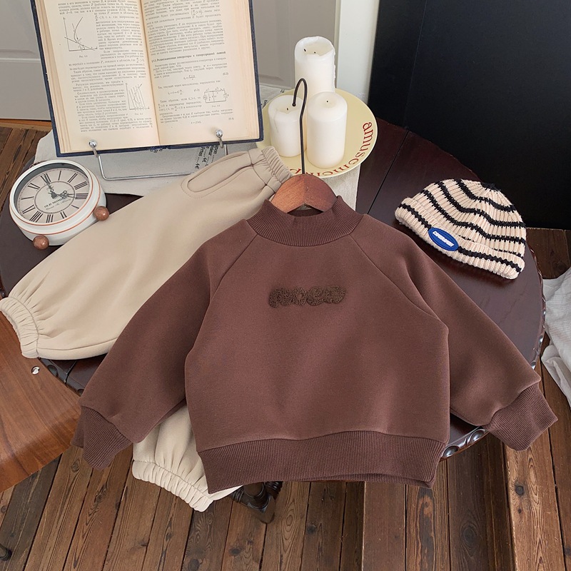 儿童冬装刺绣男女童圆领卫衣加绒一体绒宝宝男孩加厚上衣字母韩版详情8