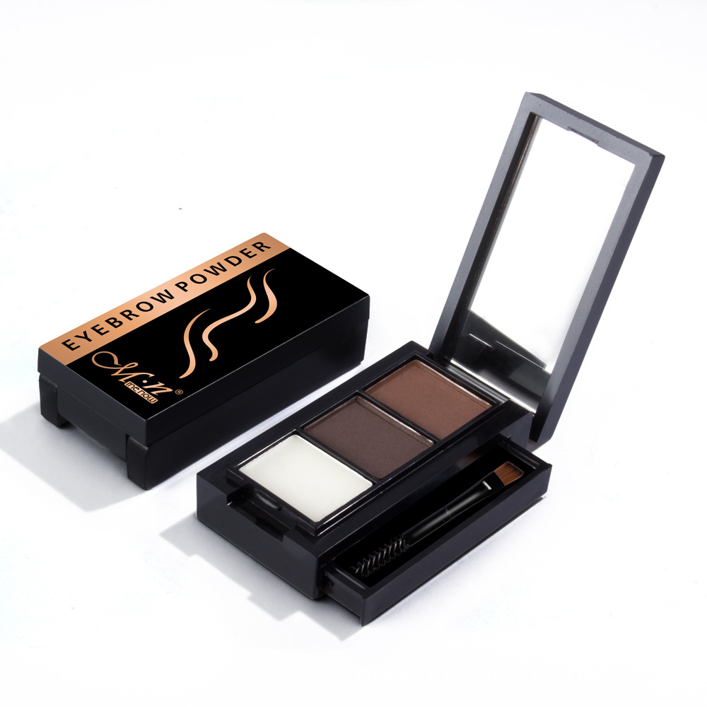 Menow Goddess Three-dimensional Eyebrow Powder Tray with three compartments is waterproof, sweat-proof and does not fade easily. The eyebrow pencil and eyebrow wax have a long-lasting shaping effect pic 5