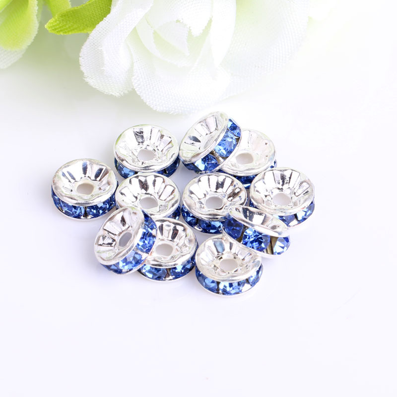 圈隔珠彩色手链镶钻隔片车轮圈手工配件钻6/8/10/12mm diy饰品配详情12