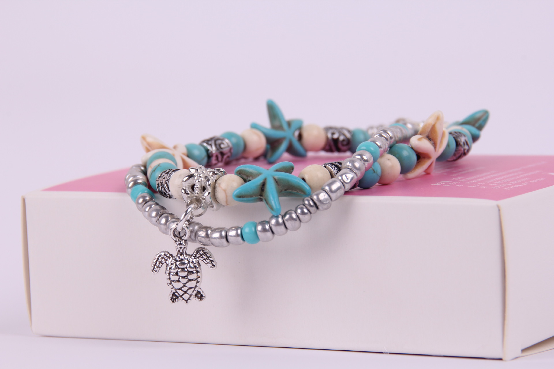 欧美跨境外贸脚饰乌龟脚链吊坠贝壳海星瑜伽沙滩情侣套装脚饰现货详情3