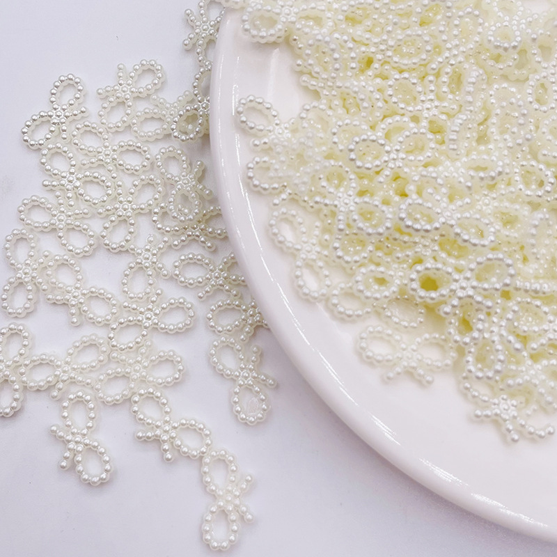 ABS pearl bow five-pointed star heart-shaped patch diy material for hair accessories and head ornaments pic 9