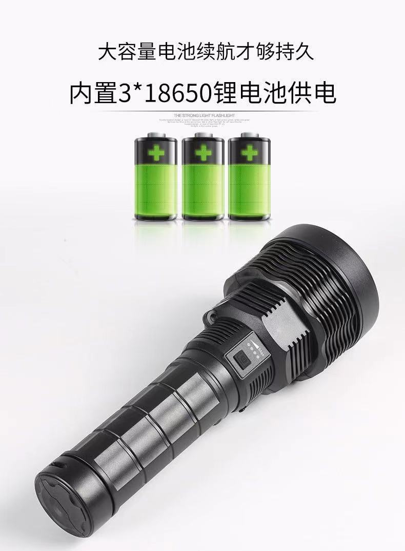 跨境新品强光大光杯 P50/P70远射大功率LED手持式手电筒USB充电显 pic 9