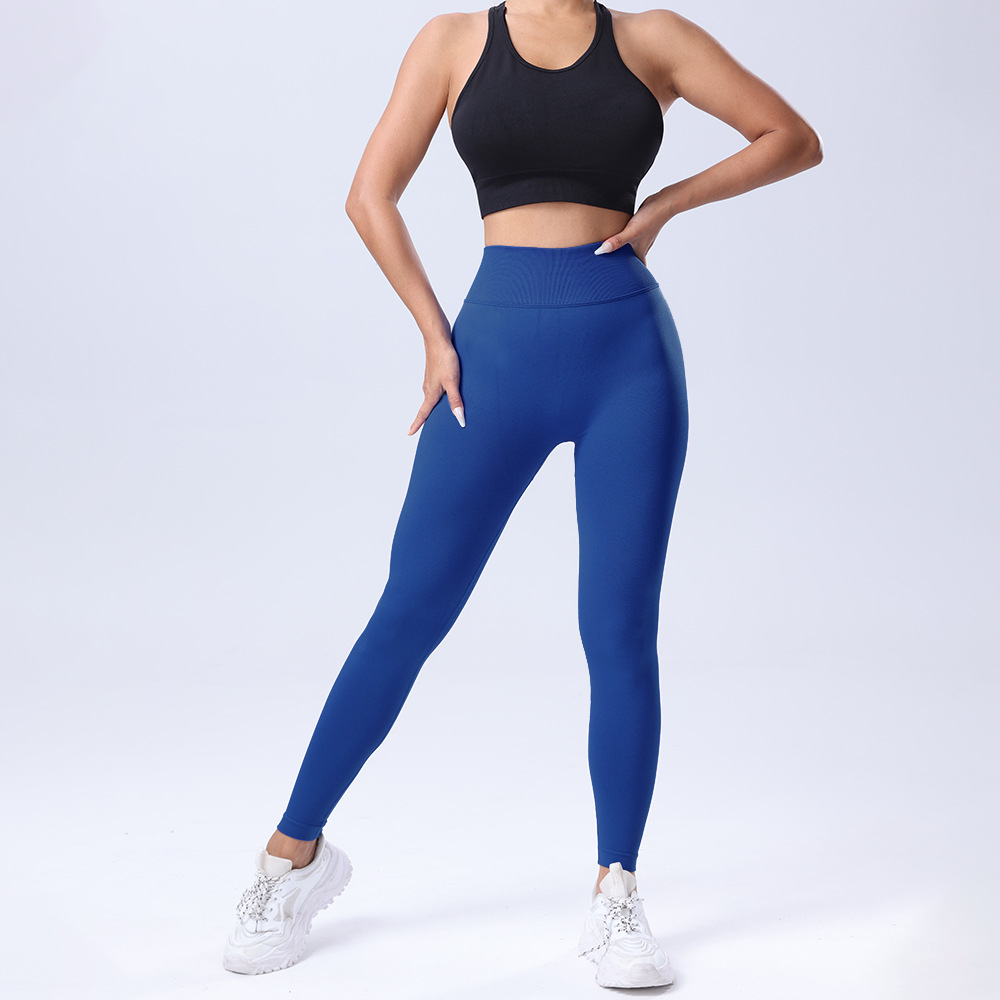 跨境欧美纯色无缝蜜桃翘臀高腰紧身V腰瑜伽裤运动跑步健身九分裤详情28