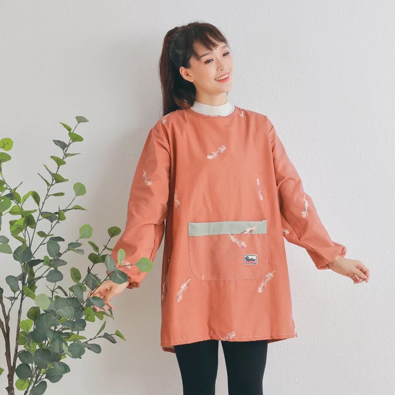 围裙韩版时尚田园风格防水防污女士反穿衣罩衣家务整洁布艺围裙详情3