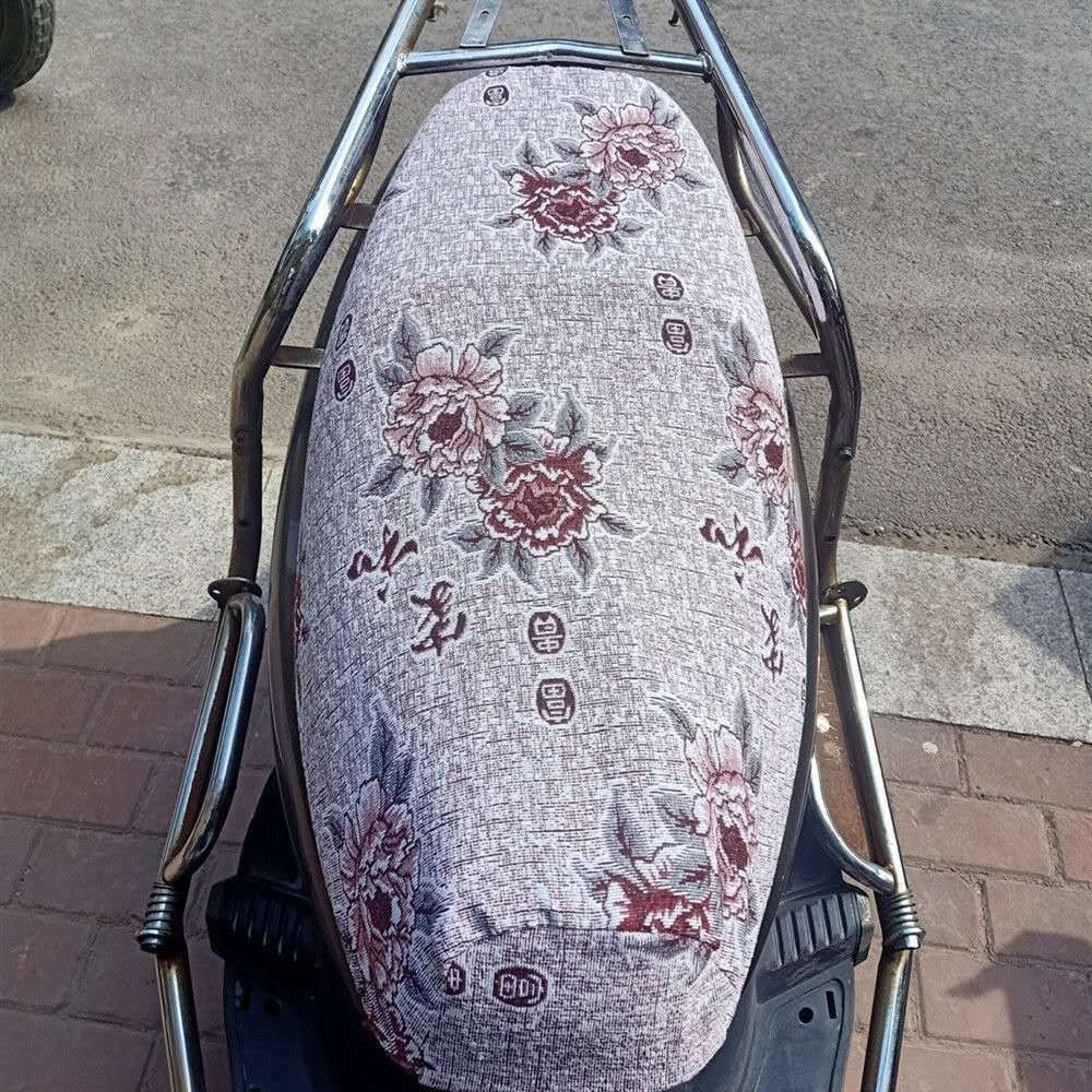 四季通用亚麻布踏板电动车座套防晒耐用电瓶车摩托车电车坐套包邮详情6