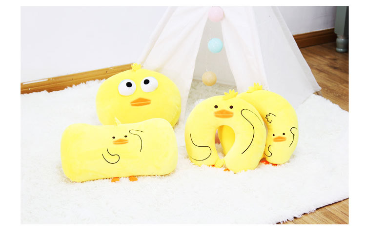 A cute set of creative cartoon animal little yellow duck PP cotton U-shaped pillow, neck support pillow, midday rest waist support and travel pillow pic 15