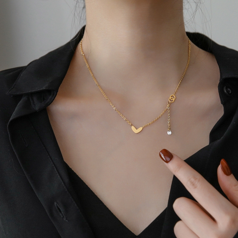 Titanio acero collar mujer inglés número mariposa pequeña cintura bruta clavícula gargantilla influencers en vivo el mismo estilo no se pierde color accesorios marea pic 29
