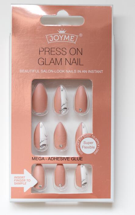 24 piezas acabadas uñas parches adhesivos adhesivos traseros transfronterizos europa y américa parches de uñas falsas bandas de diamantes nupcias uñas parches de uñas color de la piel rojo pic 35