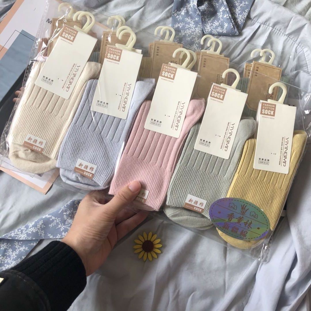 供商超可单独包装 高档花边双针袜子女中筒袜精梳棉商务男袜批发详情6