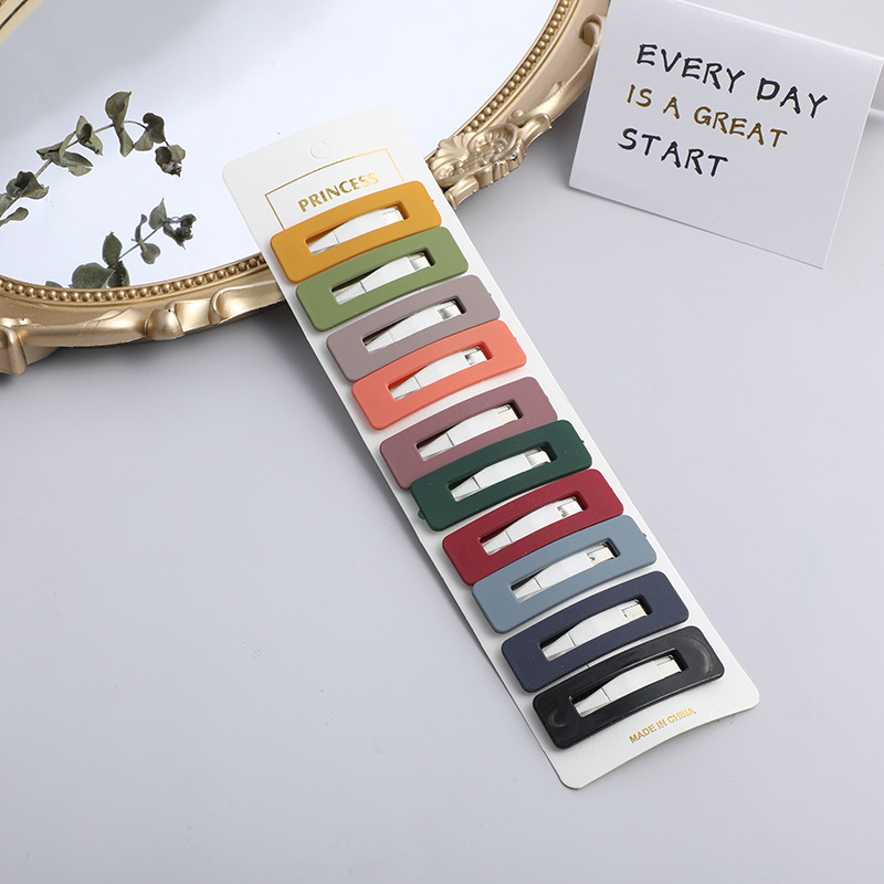 Korean version hair clip set, matte Morandi color one-piece clip, female Instagram influencer BB clip, teenage bangs clip wholesale pic 4