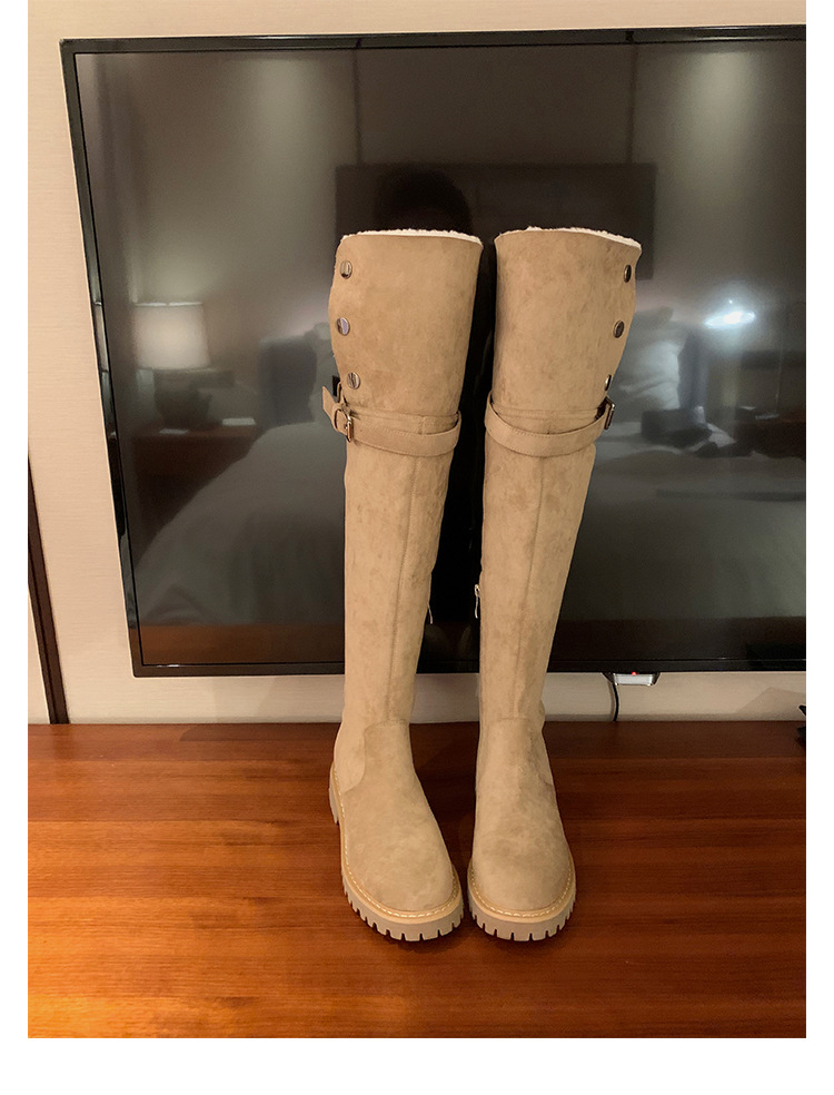 葡萄妈过膝骑士靴女厚底加绒长筒厚绒长靴百搭雪地靴女式棉鞋冬季详情30