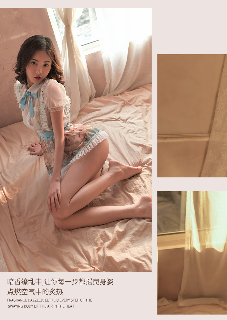 情趣内衣性感纯欲裙二次元洛丽塔印花女仆女佣诱惑透视纱详情16