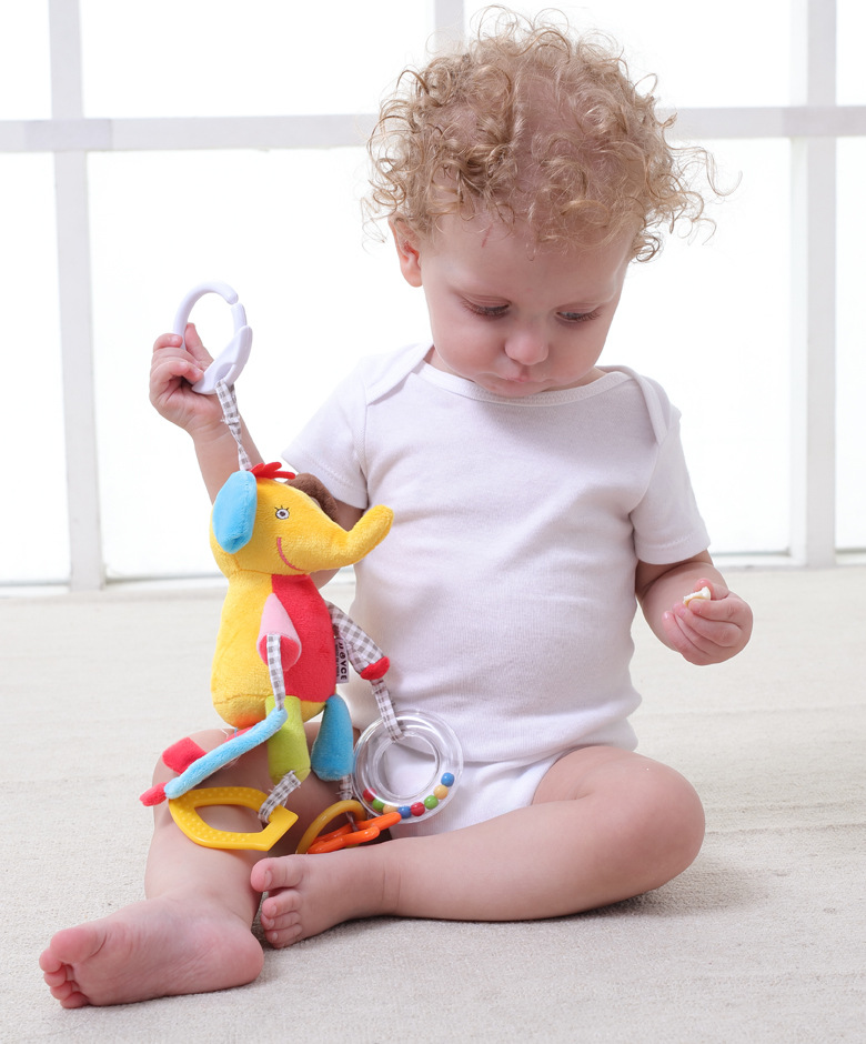 JJOVCE Baby Intelligence Soothing Doll, multi-functional animal bed bell, bed hanger, stroller hanger, baby cloth toy doll pic 2