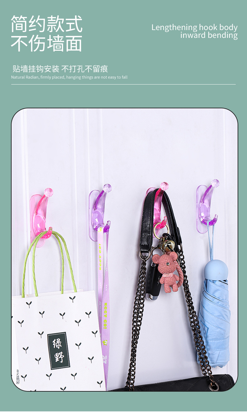 源头厂家新款月亮挂钩多用途门后挂钩粘钩无痕贴免打孔月亮粘钩批详情3