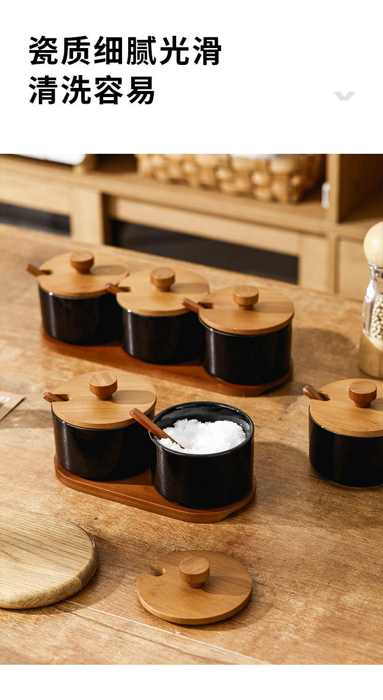 复古陶瓷调料盒盐罐家用调味料盒组合套装厨房调料罐调料瓶调味罐详情15