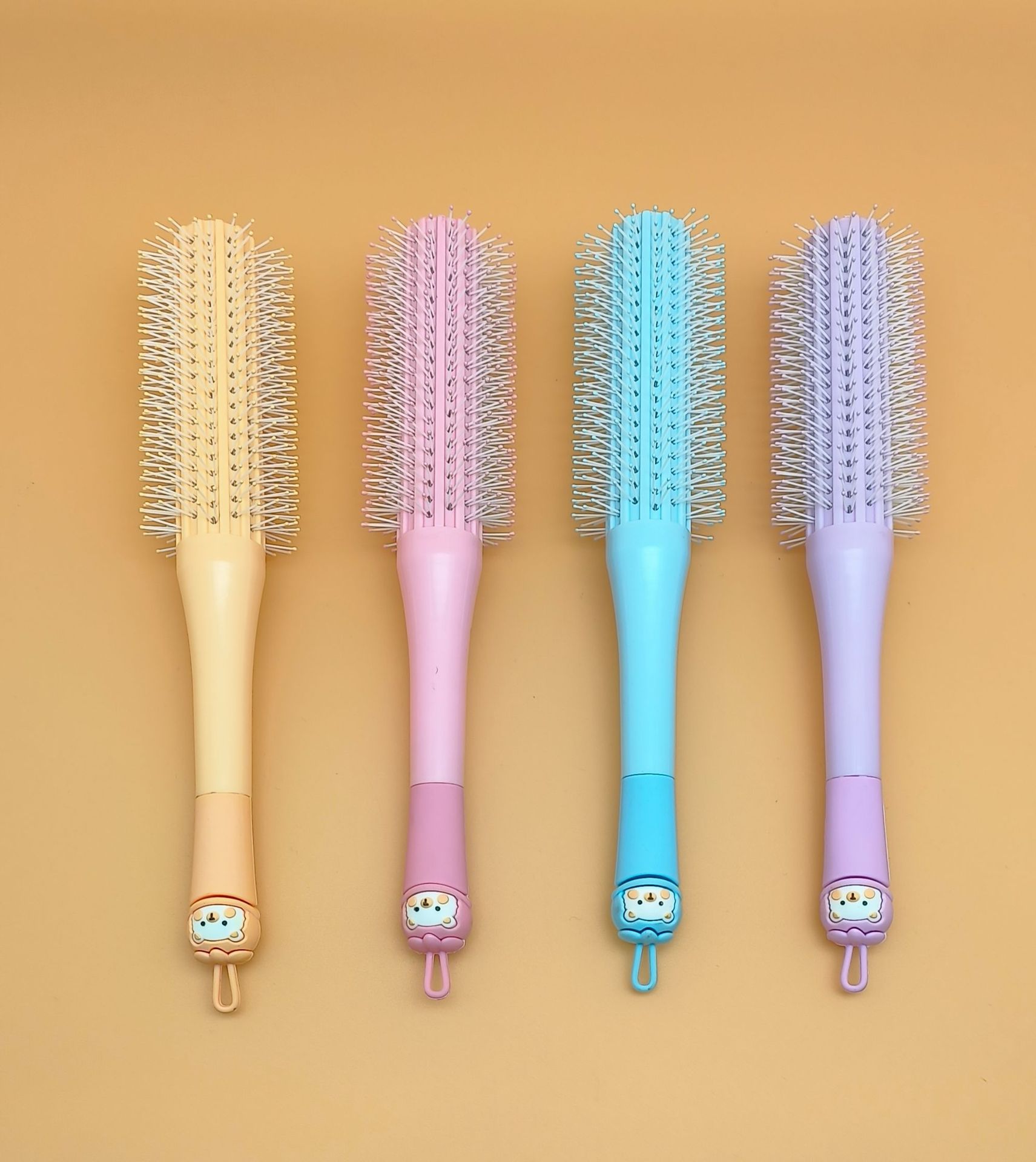 新款女生专用可爱卡通硅胶软头大方头气垫梳 蓬松造型气囊梳圆滚排骨梳 烧烤刷款式梳子详情25