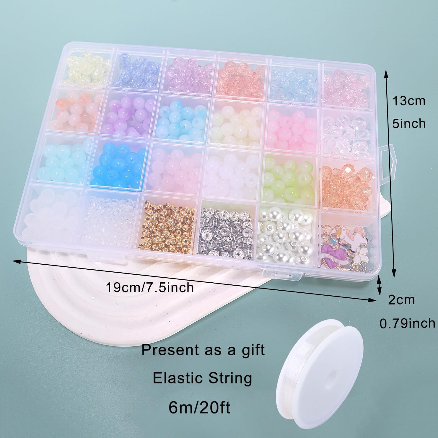 New dual-color cross-border Amazon best-selling jewelry accessory set: round bead burst bead imitation pearl spacer pendant pic 3