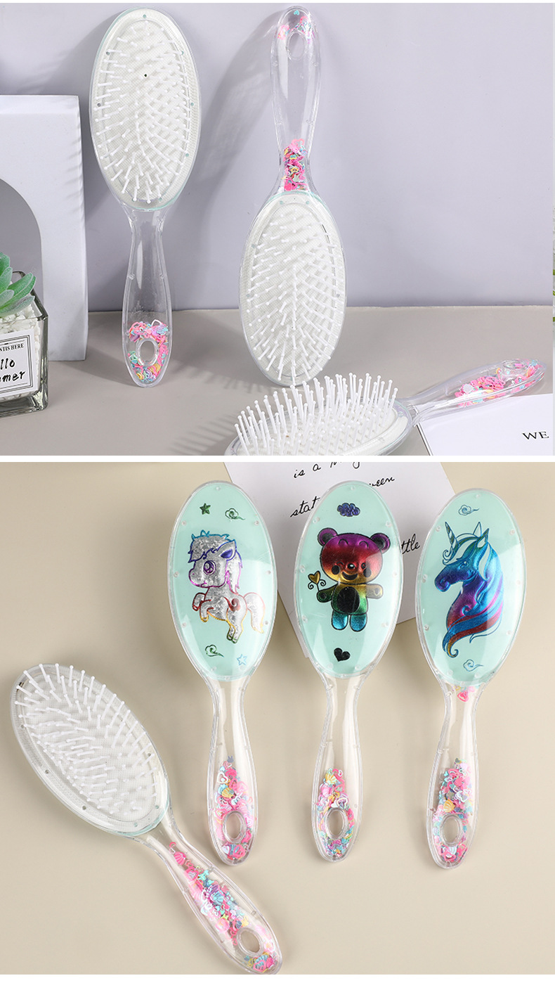 Ins-style cute little cat, bear, unicorn, sand, airbag comb, fashionable girl hair care comb, skin massage comb pic 10