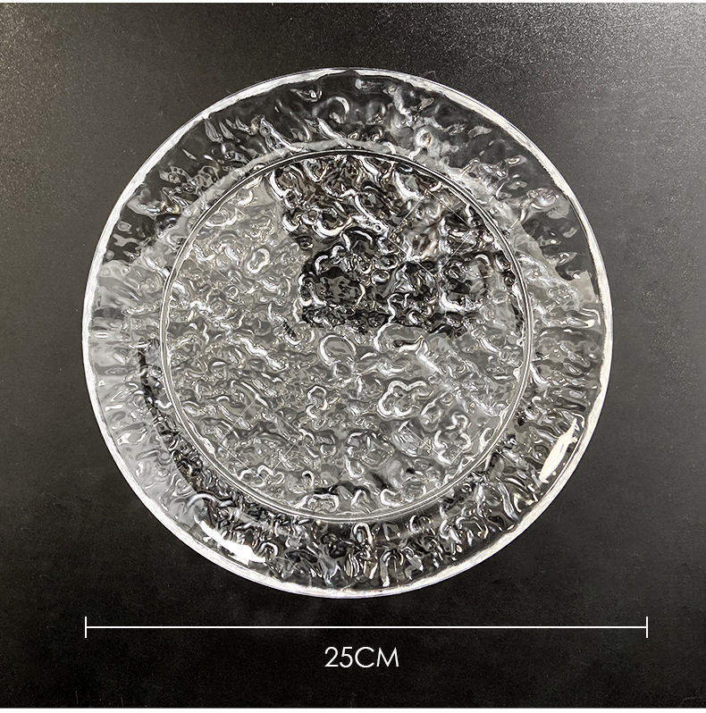 Ice-patterned acrylic fruit plates, snack plates, dried fruit candy plates, round crystal transparent fruit plates, KTV bars, home use pic 12