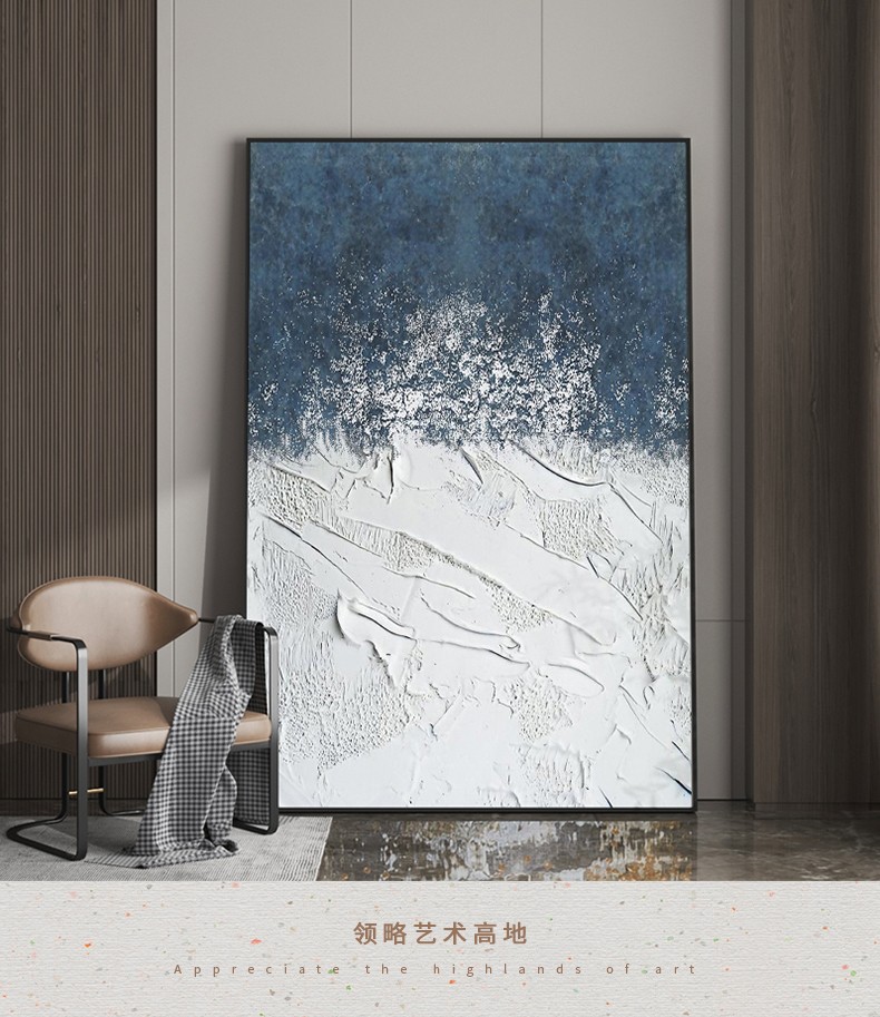 手绘油画抽象现代简约客厅沙发背景墙装饰画玄关挂画立体拼色肌理详情12