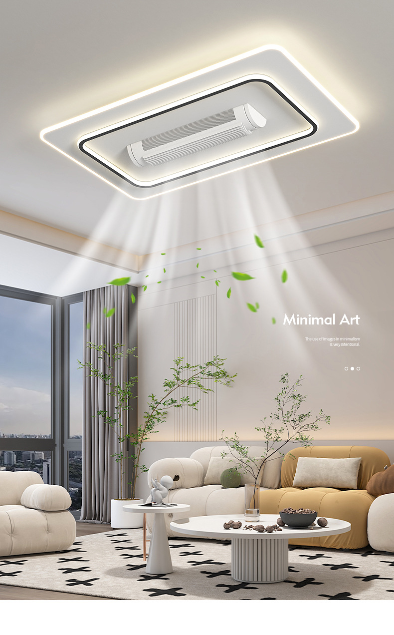 智能语音无叶风扇灯吸顶灯大客厅主灯简约现代LED卧室餐厅吊灯具详情1