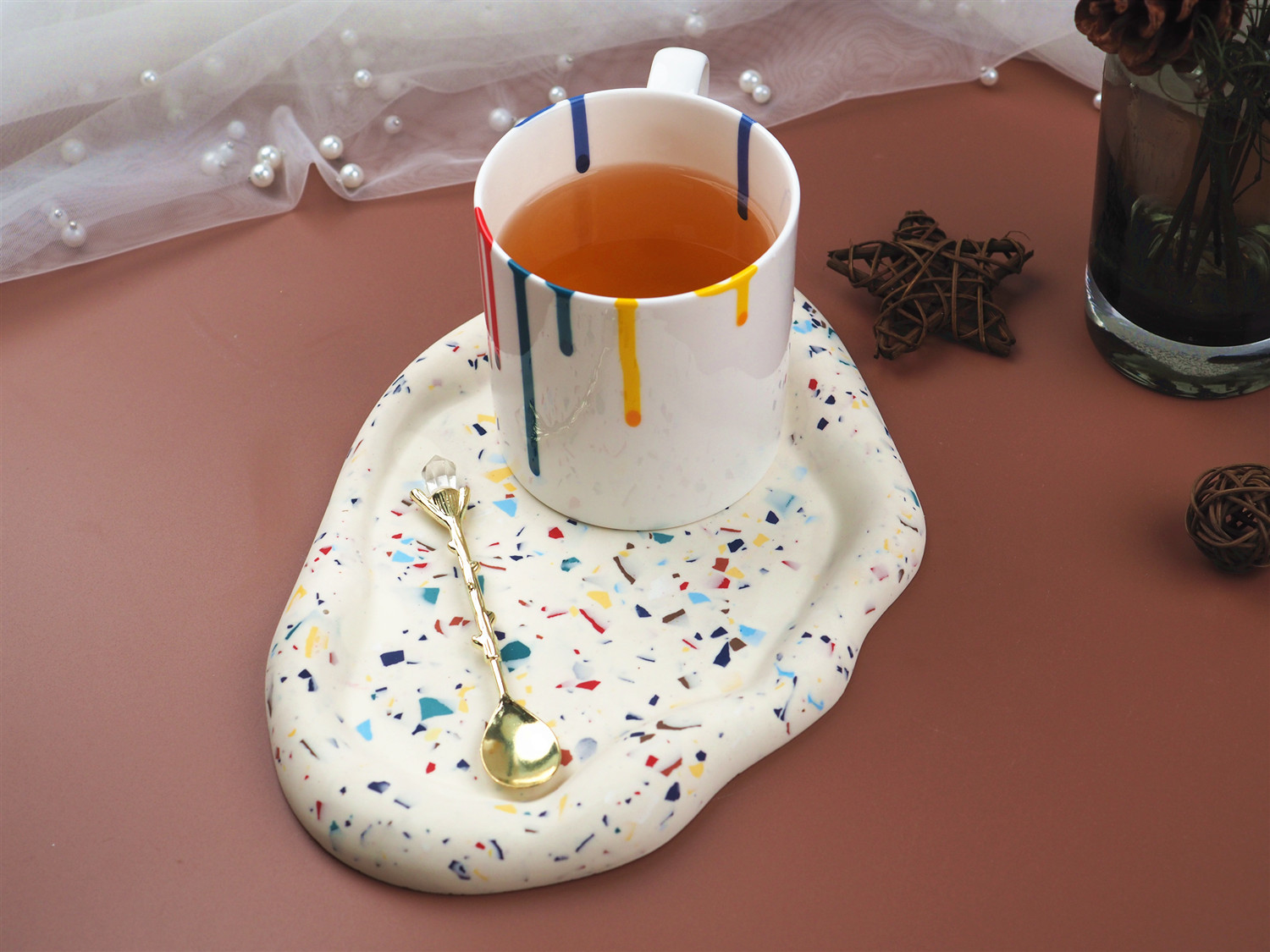 diy resina goteo irregular nubes platos bandejas posavasos de té joyas placas yeso espejo molde de silicona pic 8