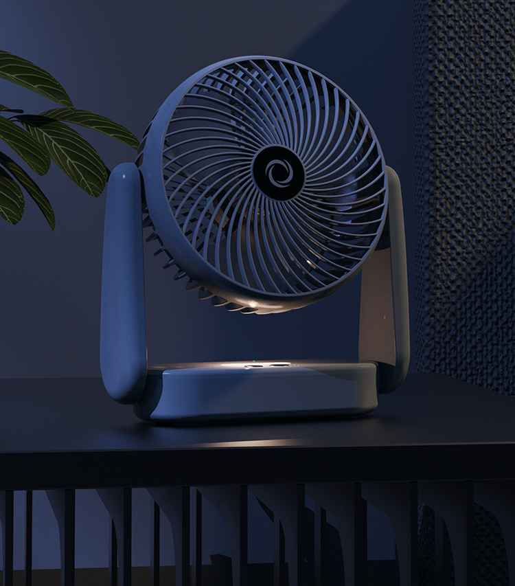 USB桌面小风扇便携式充电风扇大风力夜灯循环扇家用台式风扇新品新品详情10