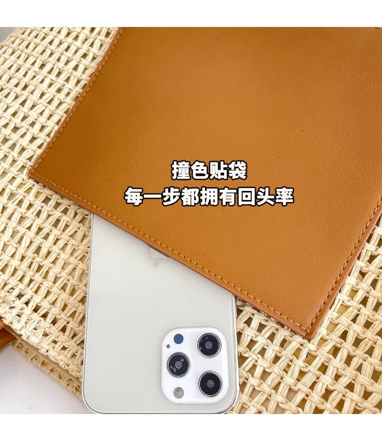 新款大容量百搭草编包女松弛感日系潮流手提单肩包度假旅行沙滩包详情4