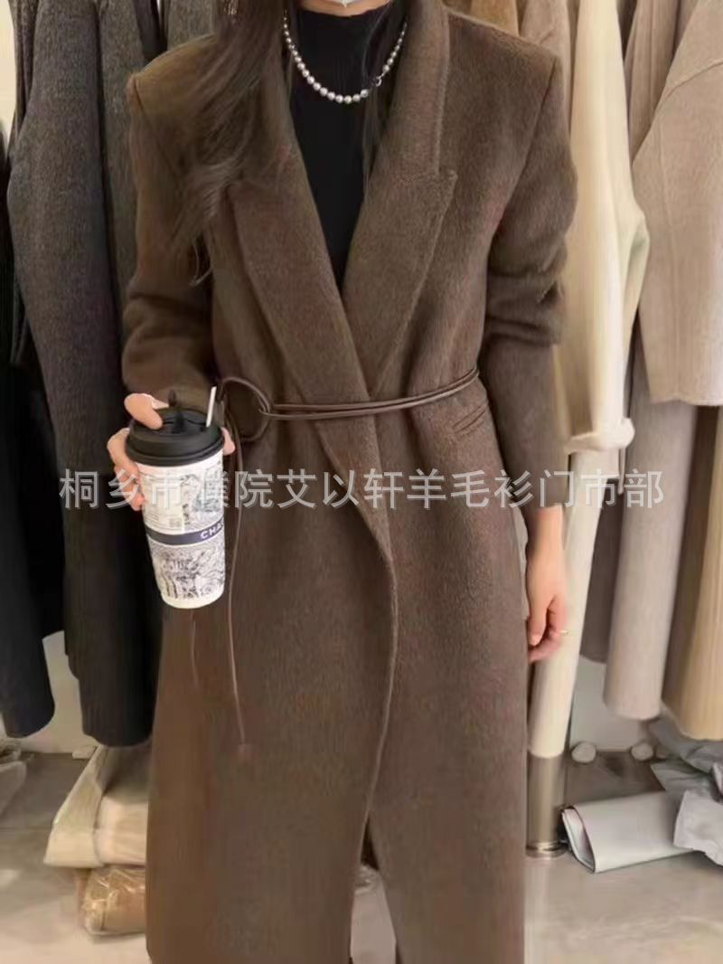 冬季新款韩系西装款美飒双面羊毛长绒毛呢外套长款百搭气质大衣女详情12