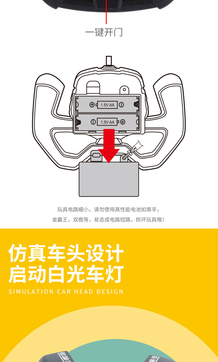 五通灯光带电1:18来肯法拉力无线遥控电动玩具车仿真赛车跑车批发详情3