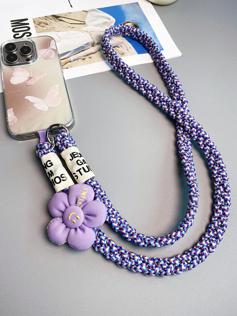 斜挎款太阳花三股马尾辫手机挂绳ins背绳时尚小清新户外登山结实详情13