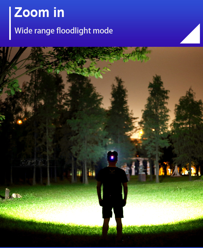 Wholesale of cross-border USB sensor head-mounted t6 high-intensity charging headlamp with led zoom for outdoor mountain climbing and night fishing pic 11