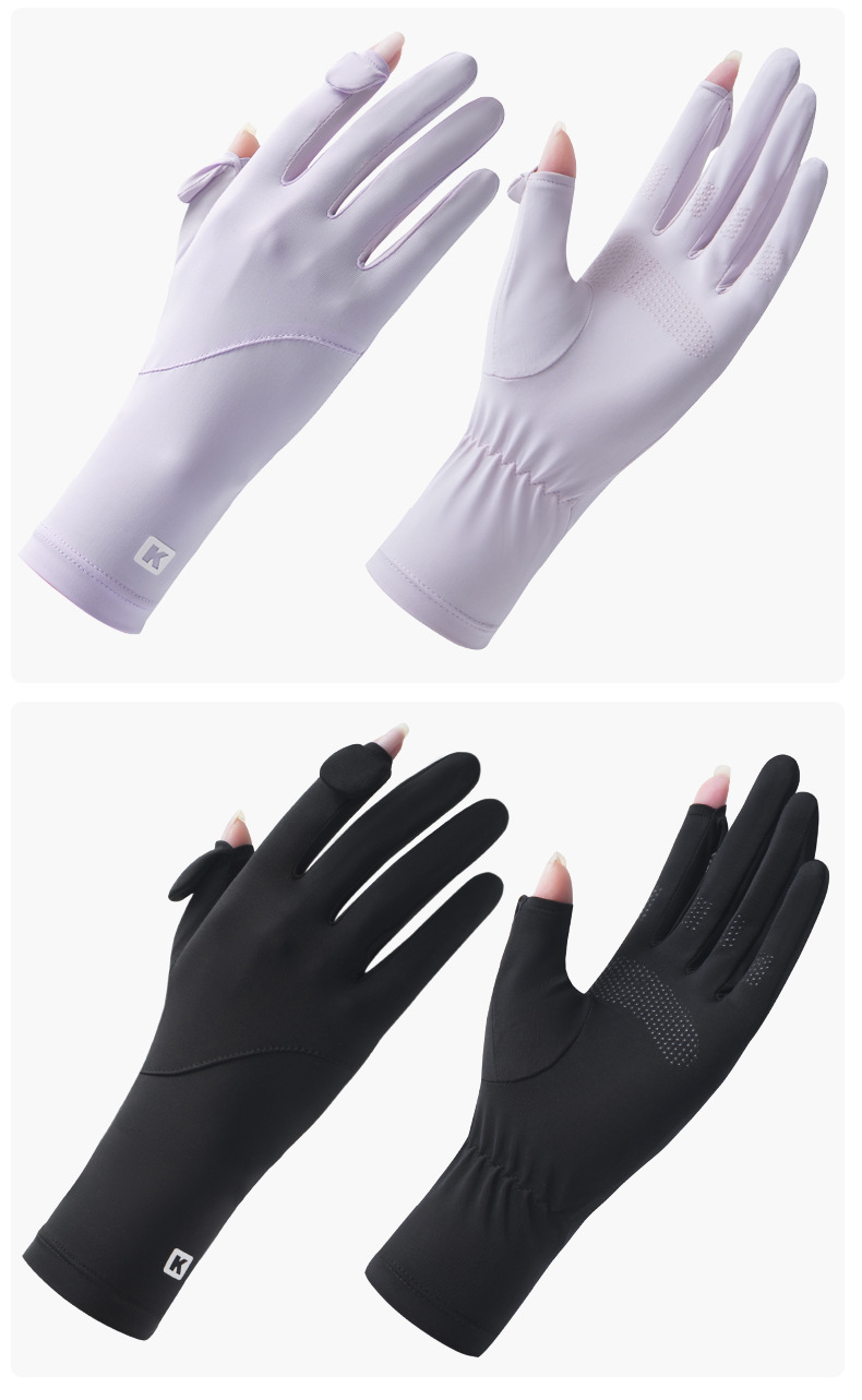 防晒手套女D291夏季防滑防紫外线加长护腕可触屏冰丝骑行防晒手套详情25